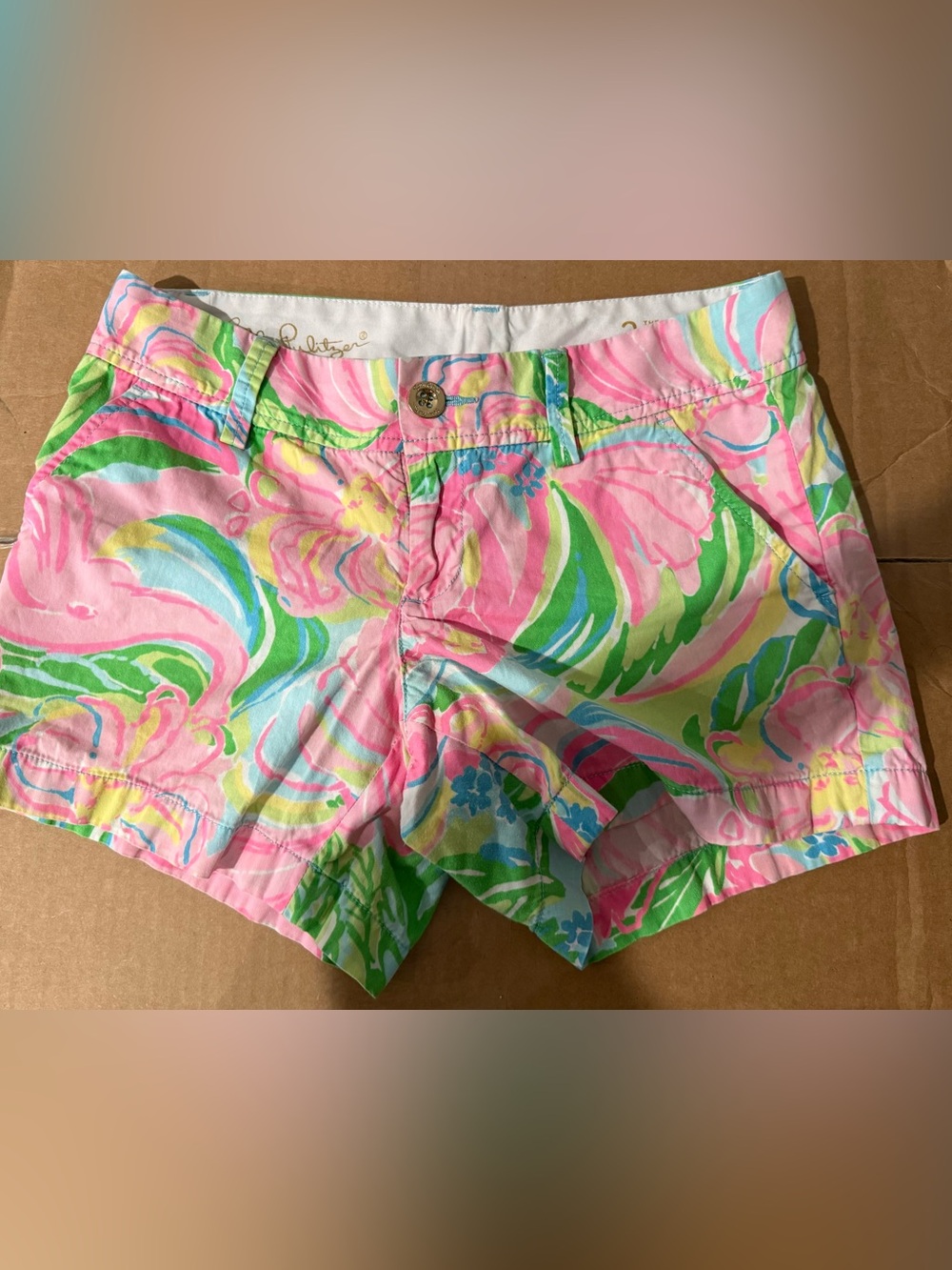 Lilly Pulitzer Pink Green Blue Floral Print Women’s Shorts